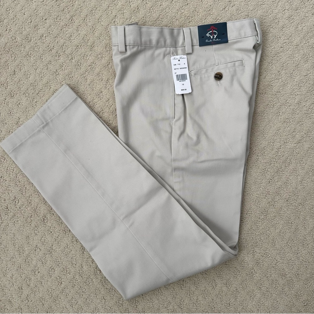 Brooks Brothers Boys Khaki Pants Size 12/25.5 NWT